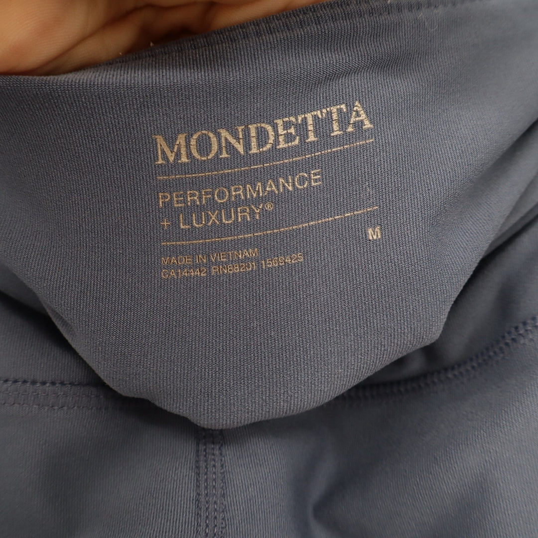 Mondetta Performance Luxury Blue High Rise Crop Mesh Pocket Leggings Medium