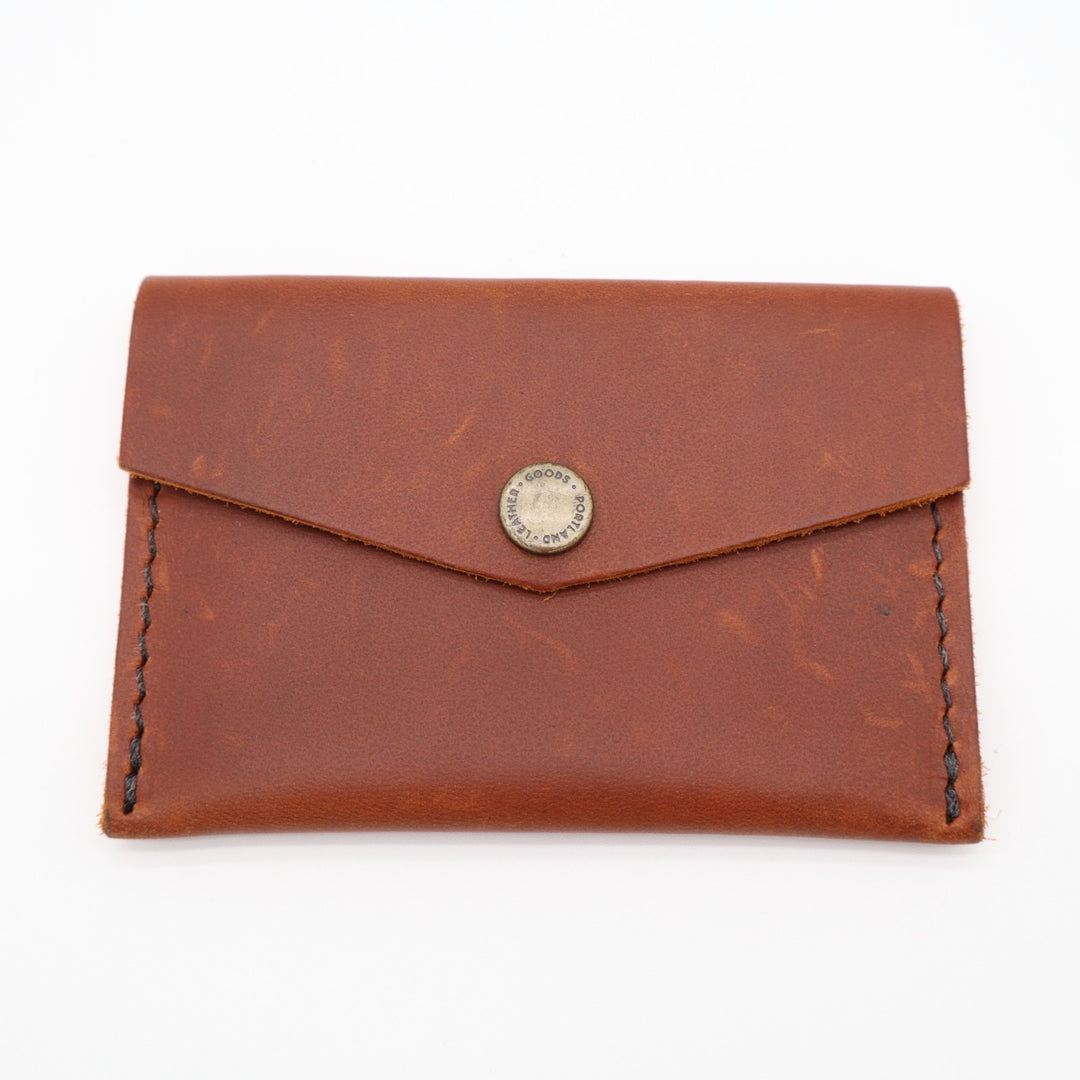 Portland Leather Goods Mini Envelope Wallet Womens Brown Two Interior Pockets