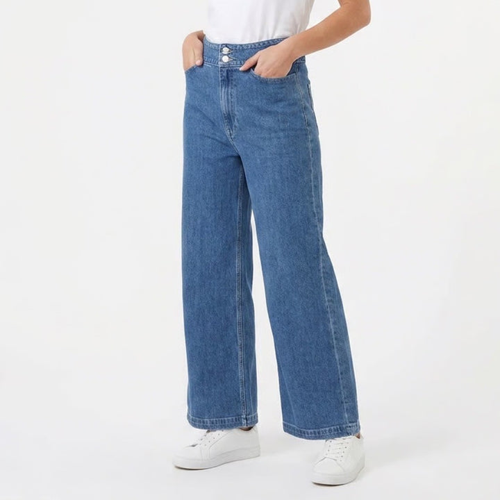 Point Sur J.Crew Wide Leg Denim Jeans Medium Wash High Rise Size 29