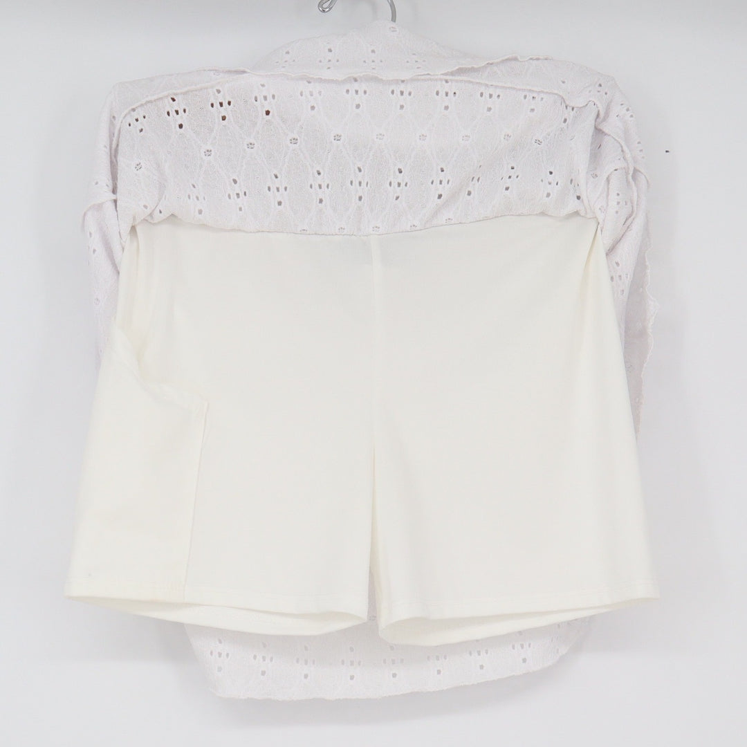 Gitane Skort Womens M CJ2 White Eyelet Lace Tiered Ruffle Stretch Pocket Good