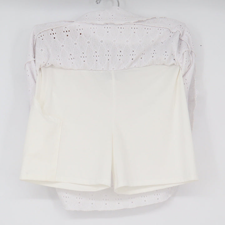 Gitane Skort Womens M CJ2 White Eyelet Lace Tiered Ruffle Stretch Pocket Good