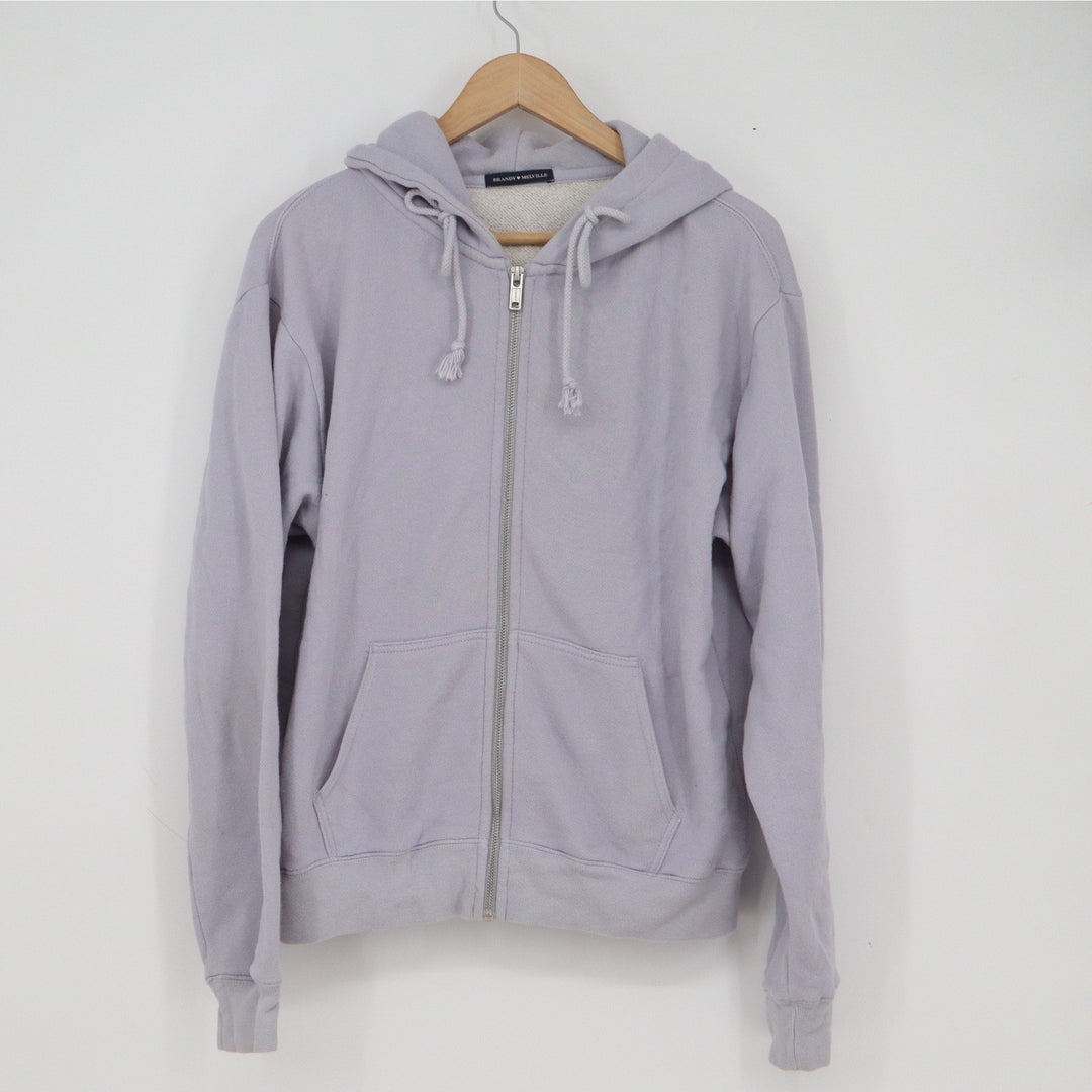 Brandy Melville Christy Full Zip Hoodie Lavender Purple Oversized Sweatshirt