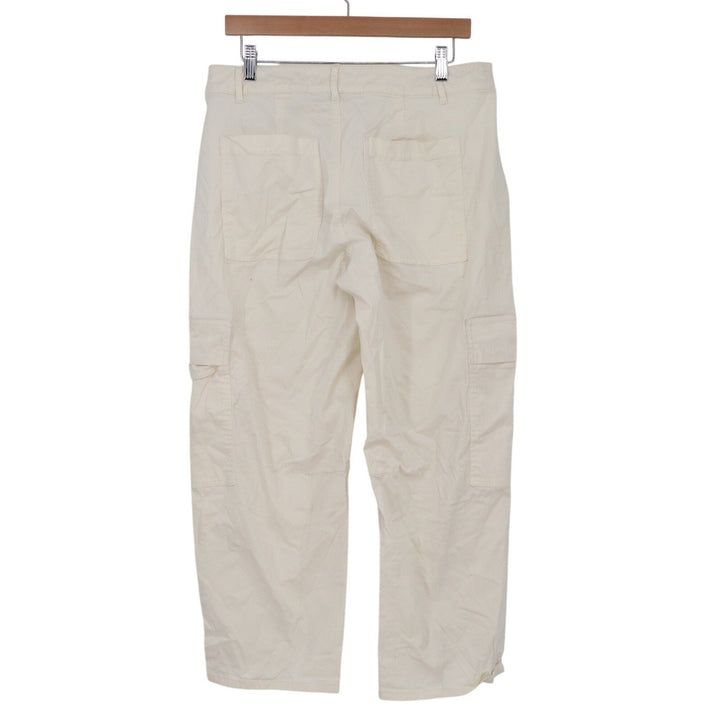 Universal Thread Womens Cream High Rise Wide Leg Cargo Pants Size 12 Off White