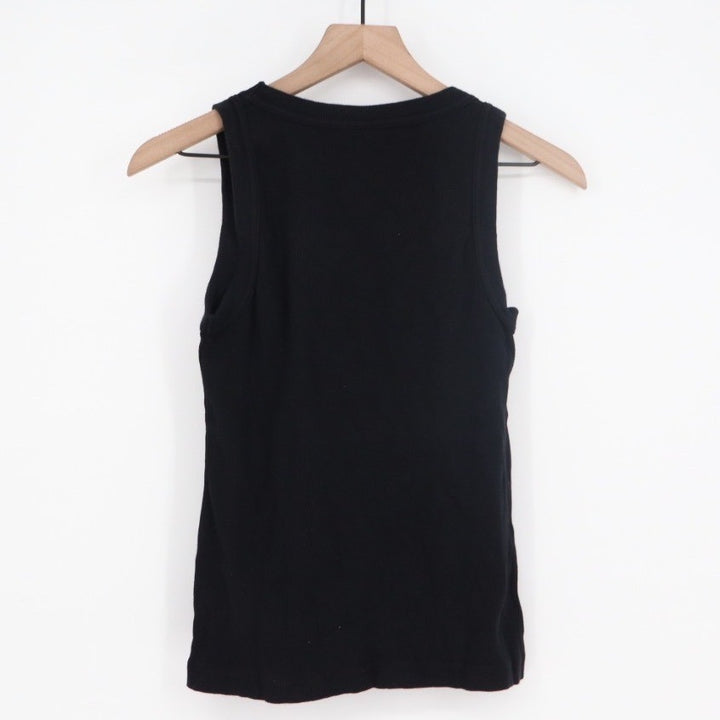 American Giant Womens Black Ribbed Tank Top Size M Made in USA Scoop Neck Basic