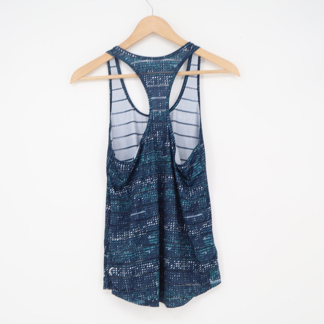 Zyia Active Tank Top Womens S ZA2374 Navy Blue Teal Racerback Mesh Excellent