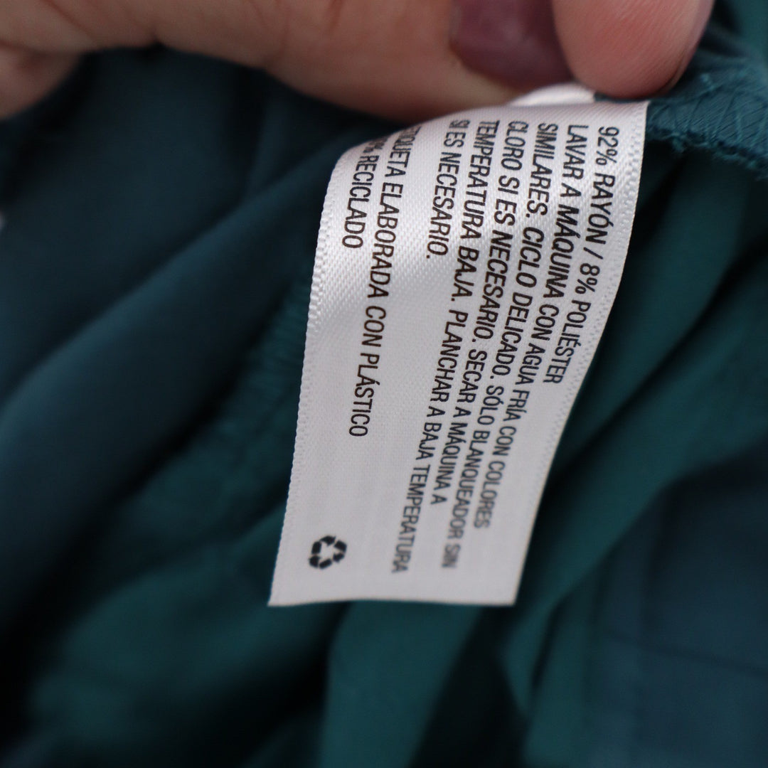 A New Day Teal Green Pleated Wide Leg High Rise Trousers Pants Womens Size 10