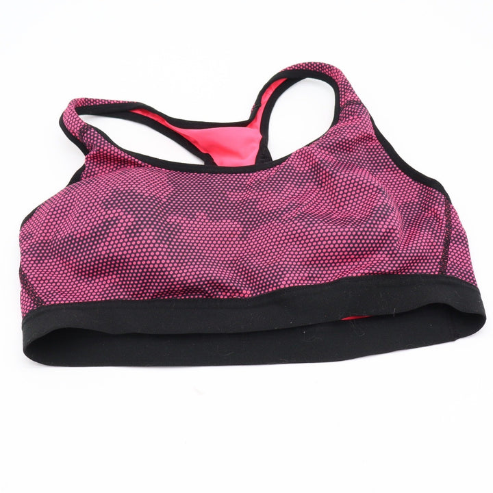 Champion Sports Bra Women's XL Pink Black Racerback Dot Excellent