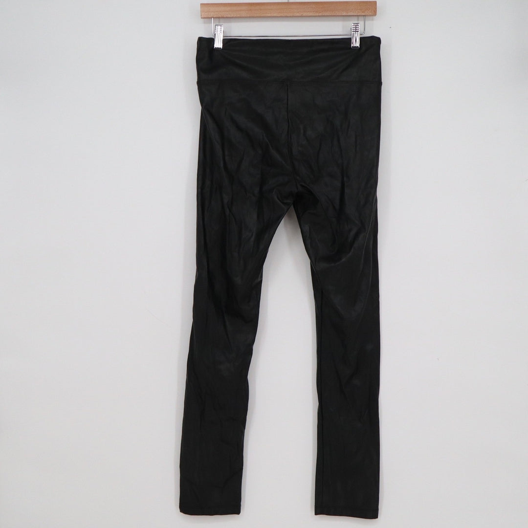 Saints 21 Black Faux Leather Leggings High Rise Stretch Large