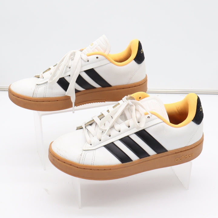 Adidas Grand Court Alpha White Black Yellow Gum Sneakers Women's Size 9