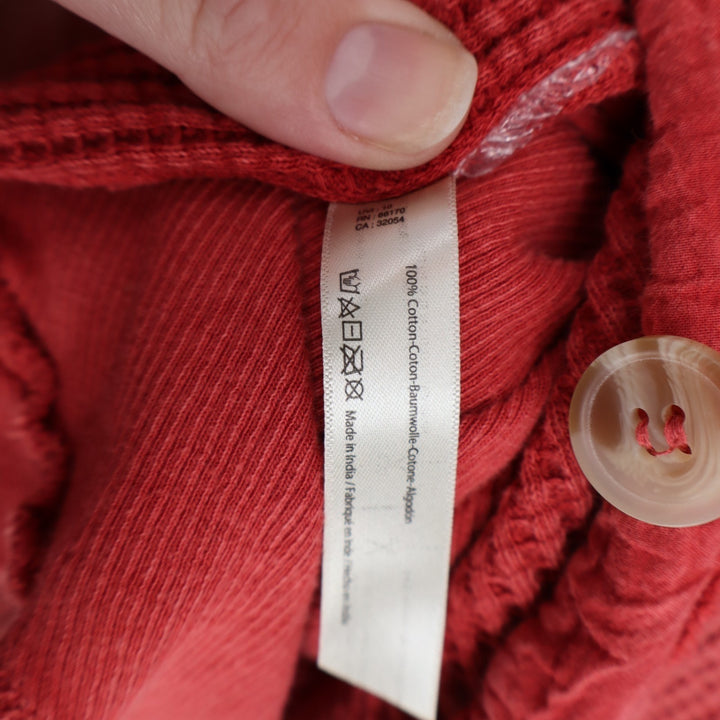 Free People One Scout Jacket Womens Small Red Cotton Waffle Knit Long Sleeve