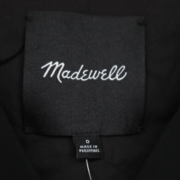 Madewell Cutaway Long Vest Womens 0 Jet Black Button Front Business Formal Wear