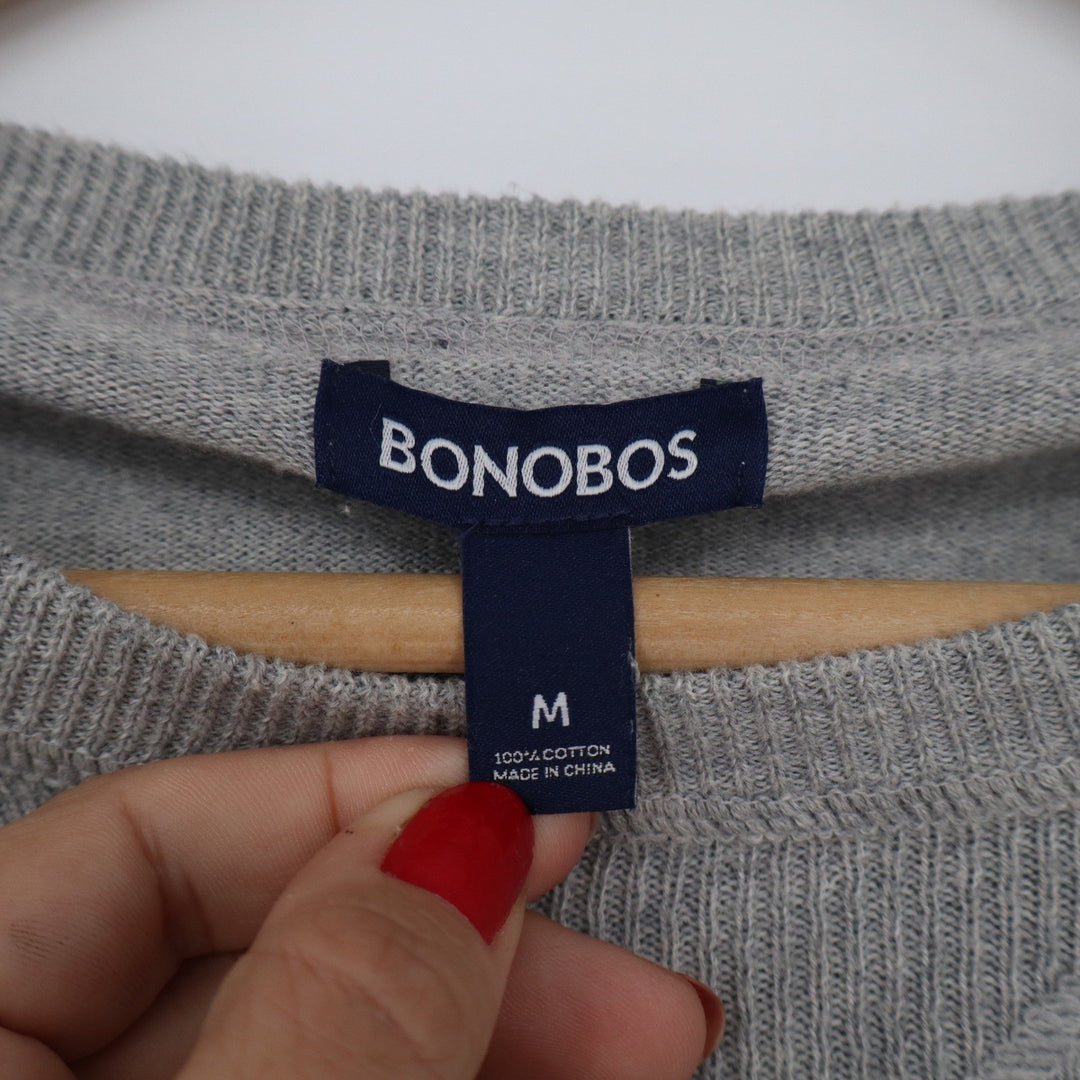 Bonobos Mens Heather Grey 100% Cotton Crewneck Pullover Sweater Size M