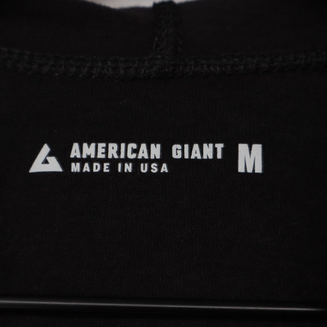 American Giant Lightweight Full Zip Hoodie Womens Medium Black Tri Blend Jersey