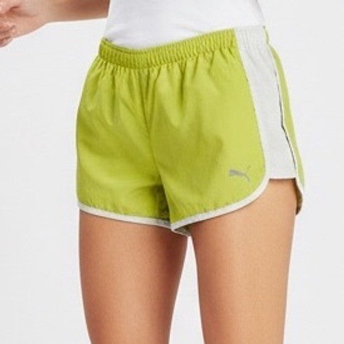Puma Athletic Running Shorts Women's Size S Lime Green White Trim Lightweight