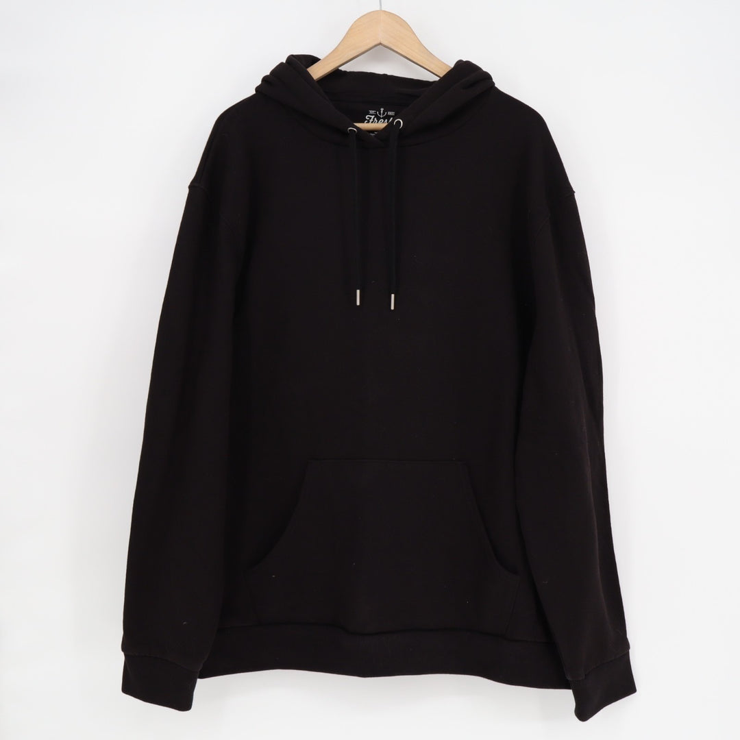 Fresh Clean Threads Pullover Hoodie Mens 2XL Black Poly Fleece Kangaroo Pockets