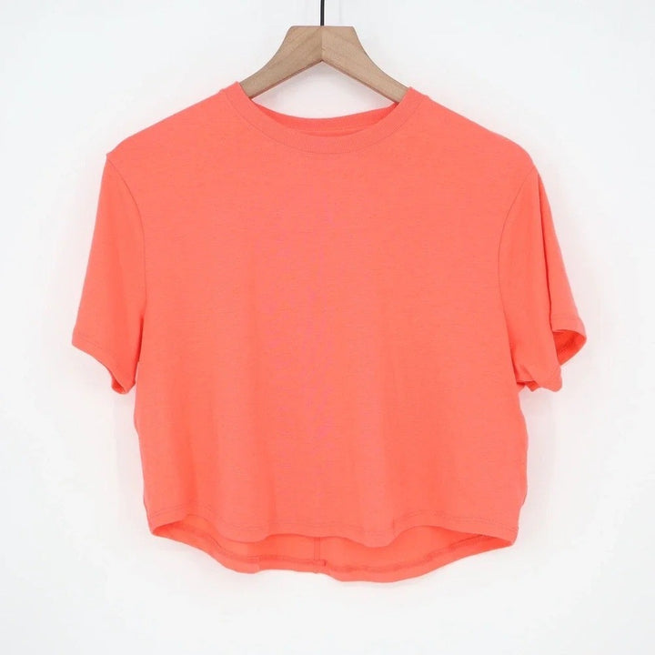 Nike Womens Dri-FIT Boxy Cropped Training Tee Coral Orange XL