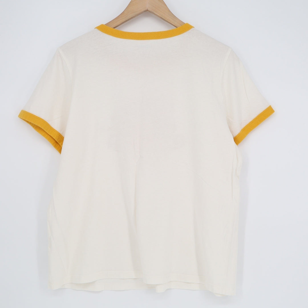 Old Navy California Sun Ringer Tee Cream Yellow Graphic T-Shirt Large
