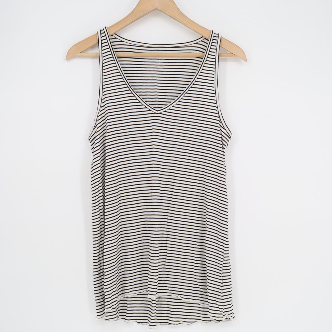 American Eagle Outfitters Soft & Sexy Tank Top Womens Medium White Black Striped
