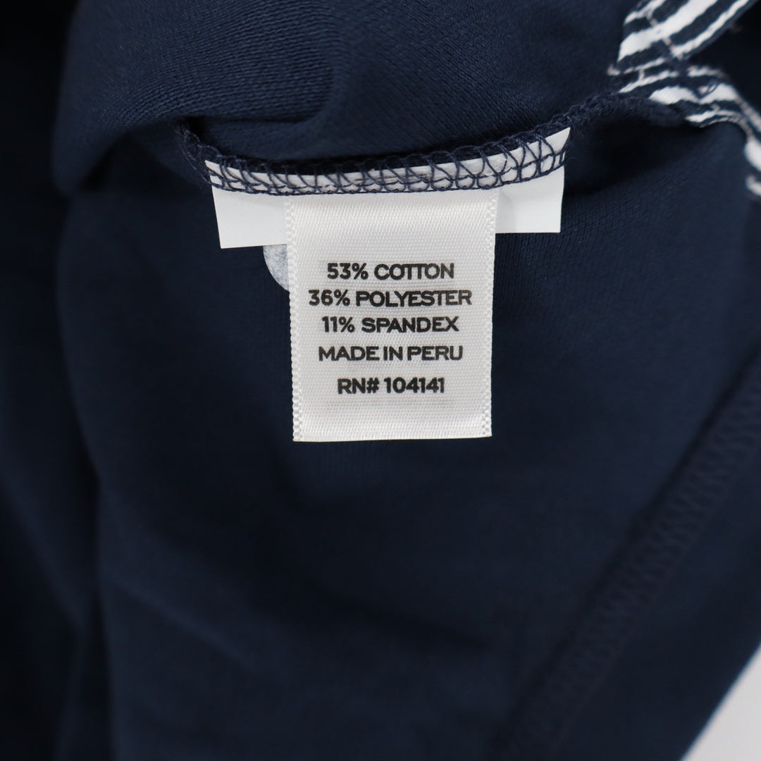Walter Hagen Clubhouse Navy Blue Solid Pique Polo Mens Large Stretch