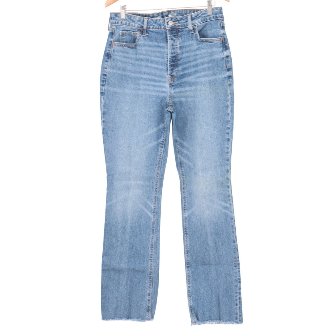 Old Navy Extra High-Rise Kicker Boot-Cut Jeans Blue Raw Hem Size 12
