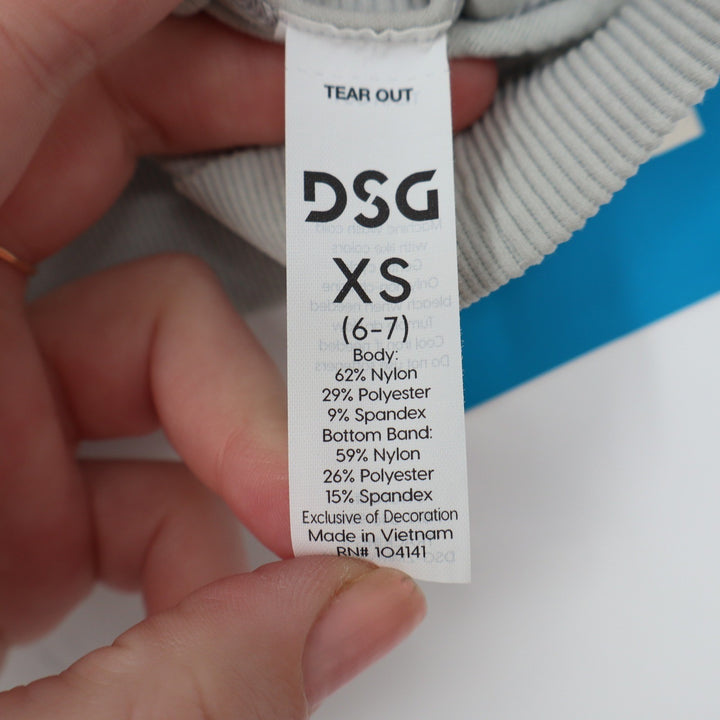 DSG Girls Seamless Core Bra Light Heather Grey Racerback Sports Top XS 6-7