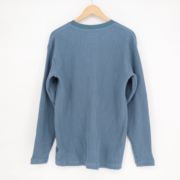 American Giant T-Shirt Mens Medium Bluefin Waffle Knit Cotton Stretch Crew Neck