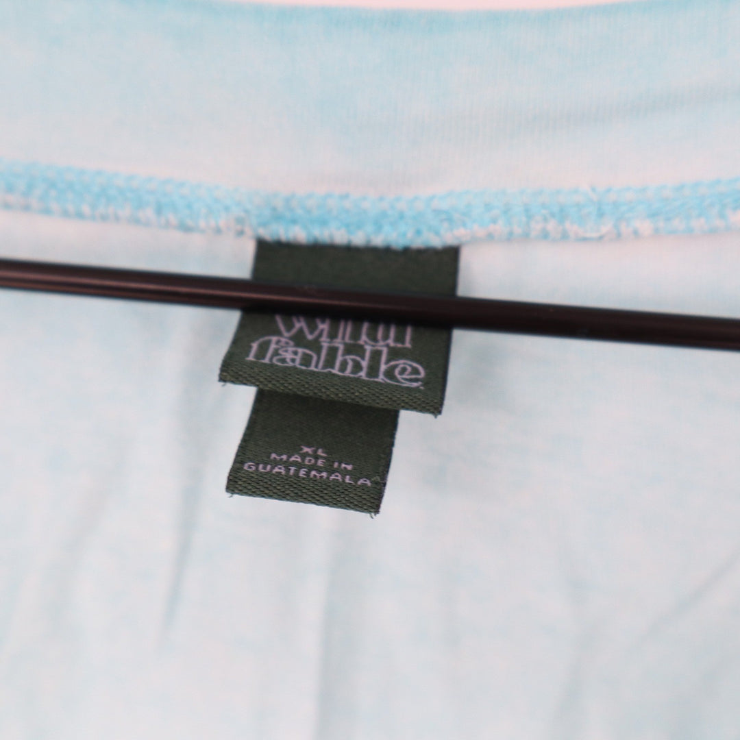 Wild Fable Light Blue V-Neck Cropped T-Shirt Cotton XL