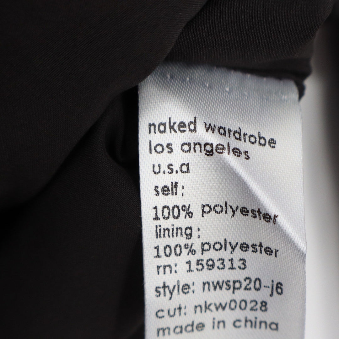Naked Wardrobe Black Satin Corset Garter Blazer Cropped Jacket Size M
