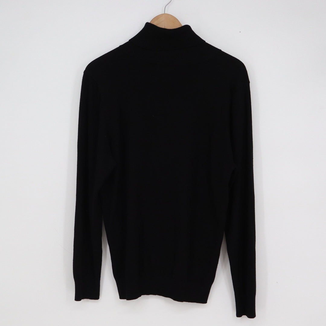 Calvin Klein Mens XL Black Turtleneck Long Sleeve Rayon Blend Sweater