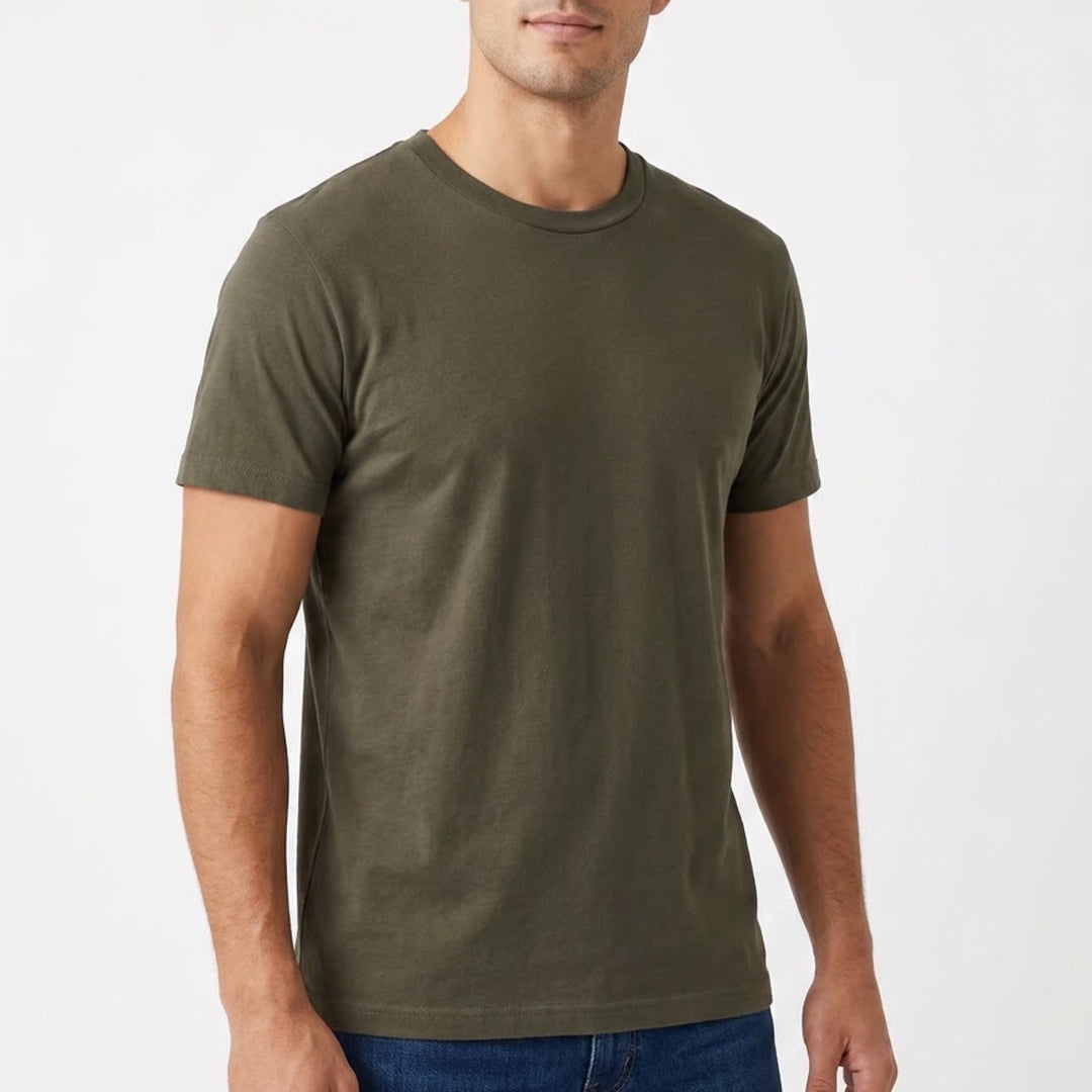 Uniqlo Dry Crew Neck T-Shirt Mens Medium Olive Green Short Sleeve