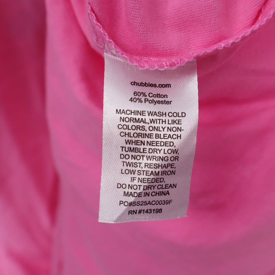 Chubbies Mens The Surfer Pocket Graphic T-Shirt Pink XXL NWT