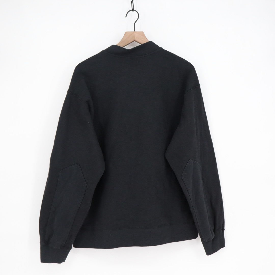 American Giant Fleece Bomber Jacket Mens Large Black Cotton Full Zip Relaxed Fit