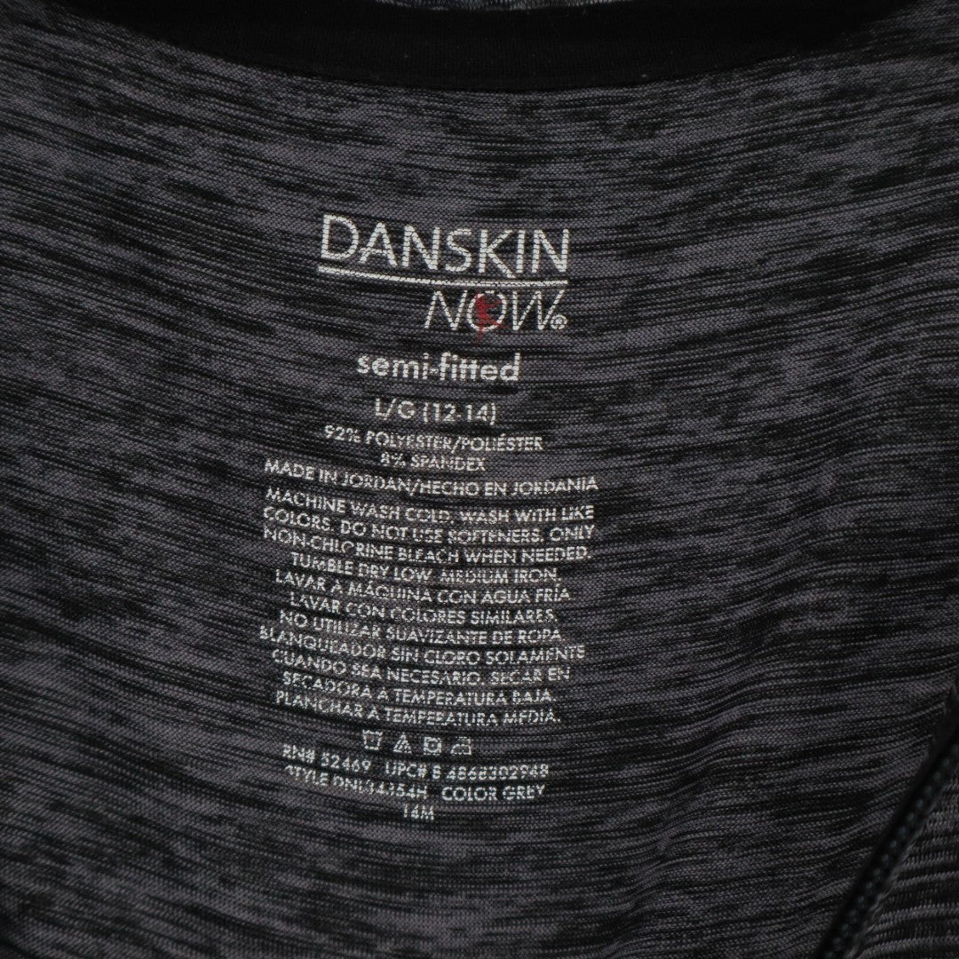 Danskin Now Semi Fitted Athletic Jacket Womens L (12-14) Gray Space Dye Full Zip