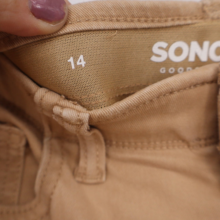 Sonoma Goods For Life Tan Khaki Straight Leg Pants Size 14 Stretch Twill