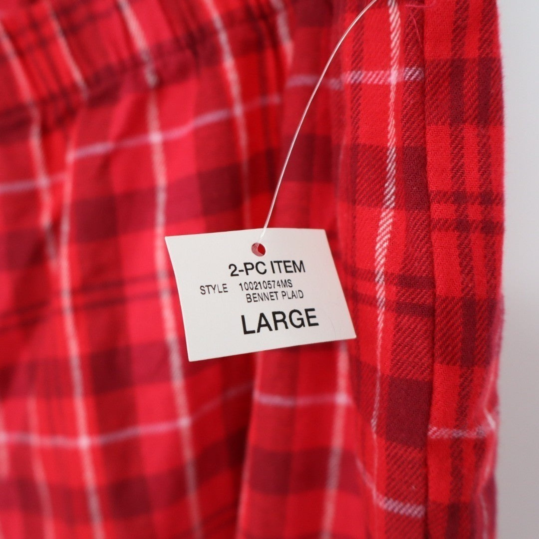 Charter Club Intimates Flannel Pajama Pants Womens Large Red Bennet Plaid Cotton