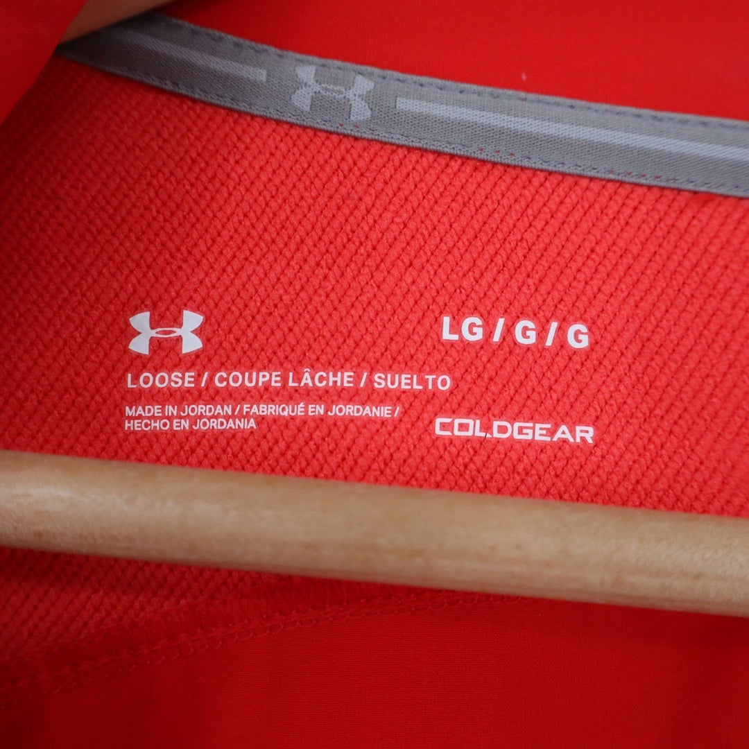 Under Armour Mens Red ENC Volleyball ColdGear Quarter Zip Pullover Large