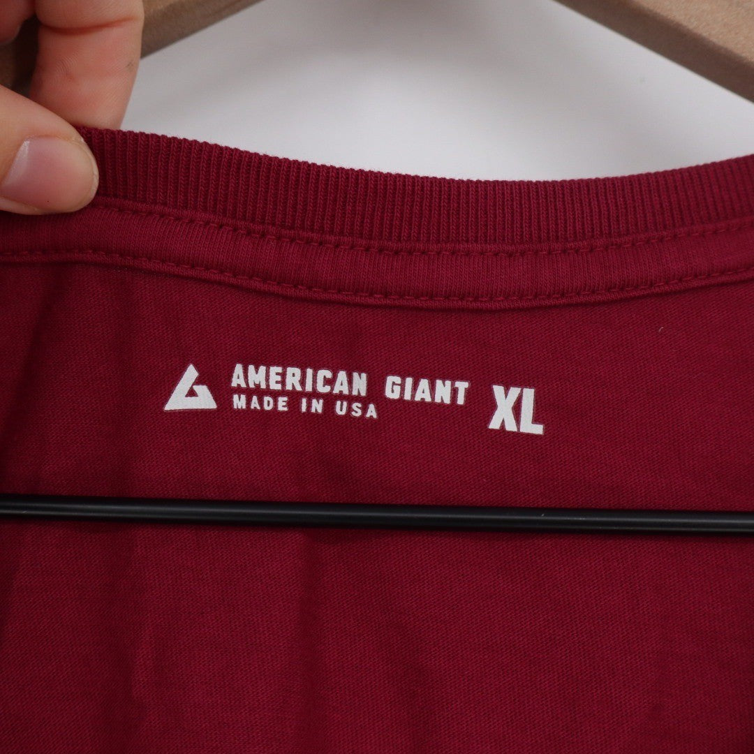 American Giant Women's Classic Cotton V-Neck Tee Size XL Made In USA