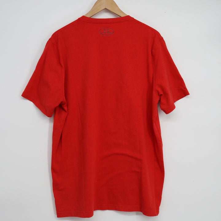 Under Armour Mens East Coast HeatGear Graphic T-Shirt Red Loose Fit Large