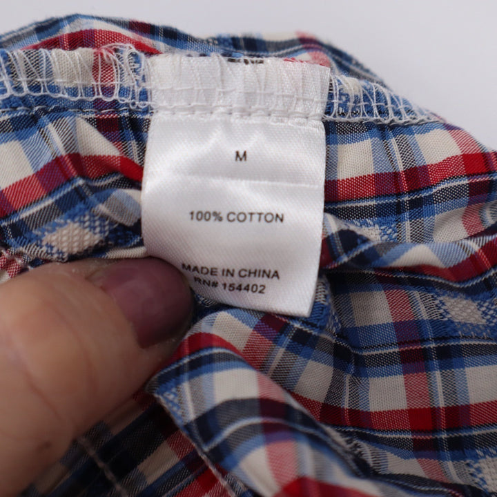 Vinyl Icons Red White Blue Plaid Cotton Lounge Shorts Womens Medium