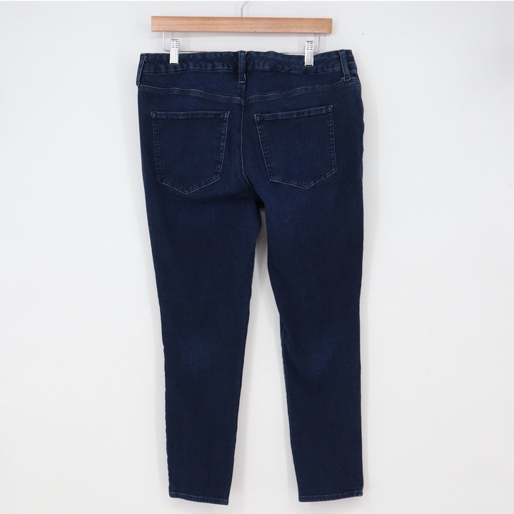 Express Jeans Womens L Skinny Mid Rise Ultra Hyper Stretch Dark Blue Excellent