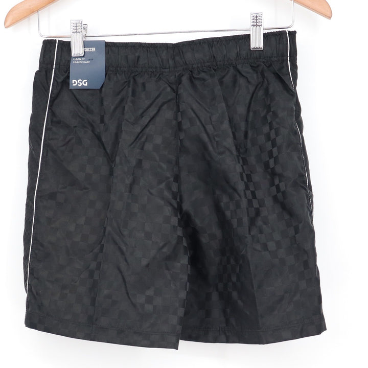 DSG Boys Black Woven Soccer Shorts Tonal Checkerboard SP22 Size L 14-16