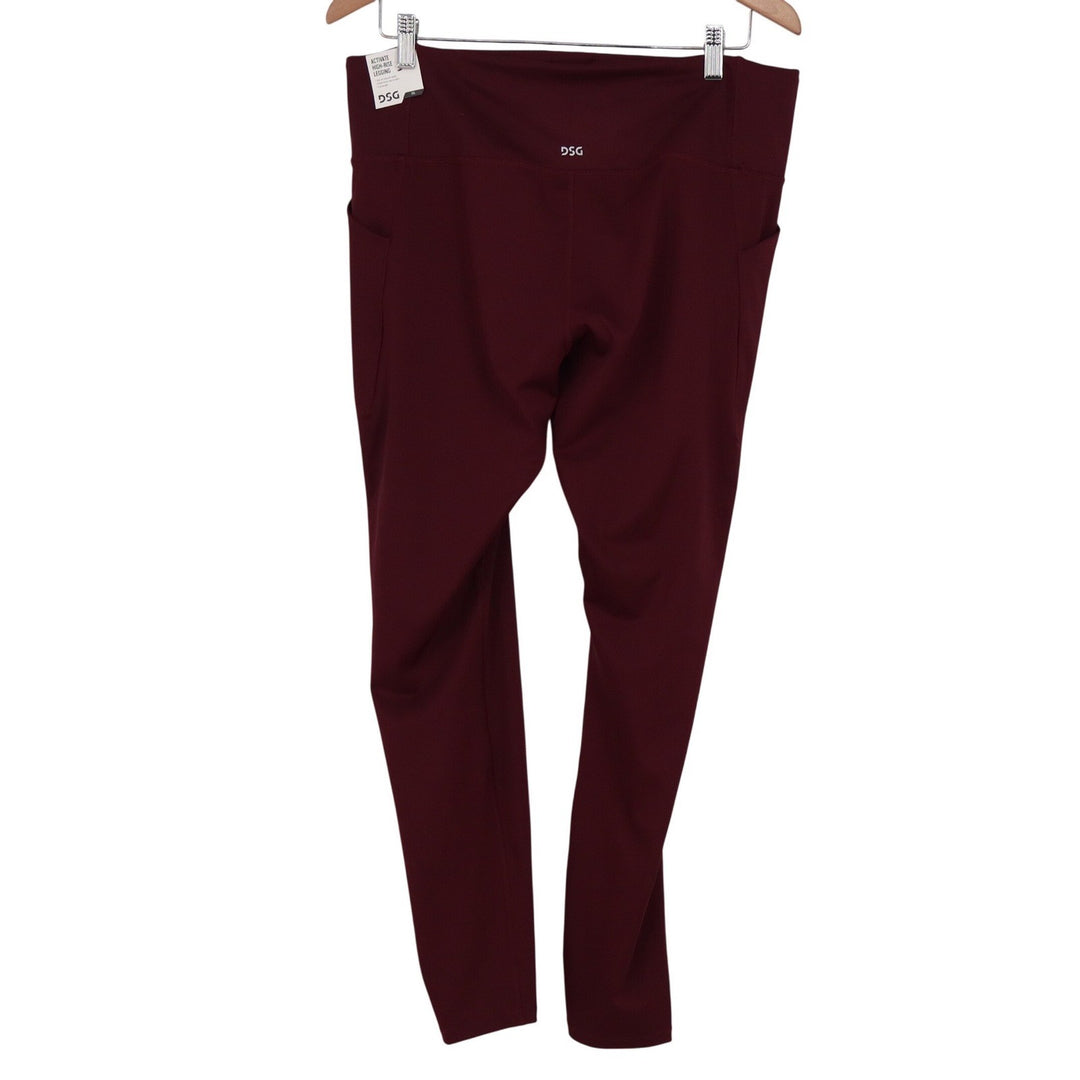 DSG Activate 7/8 Leggings Womens XXL Team Burgundy Pink Stripe High Rise