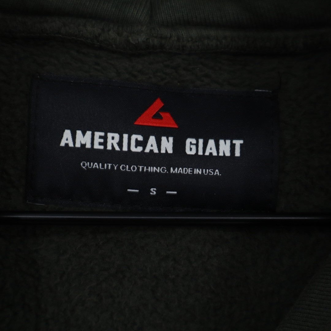 American Giant American Vintage Hoodie Unisex Small Mineral Wash Deep Olive