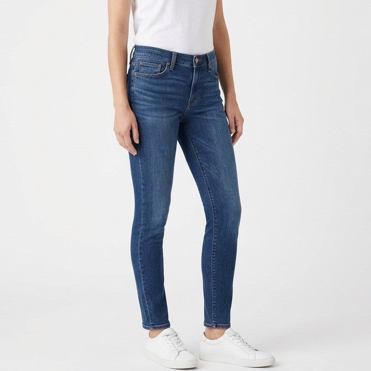 Lucky Brand Jeans Womens 4/27 Blue Denim Cotton Stretch Skinny Leg Mid Rise