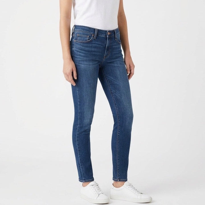 Lucky Brand Jeans Womens 4/27 Blue Denim Cotton Stretch Skinny Leg Mid Rise