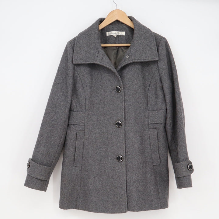 Kenneth Cole New York Womens Wool Blend Pea Coat Charcoal Grey Size 10 DHB0603