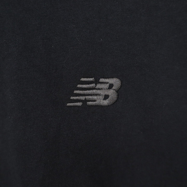 New Balance Womens Oversized Cropped T-Shirt Black Embroidered Logo BK S