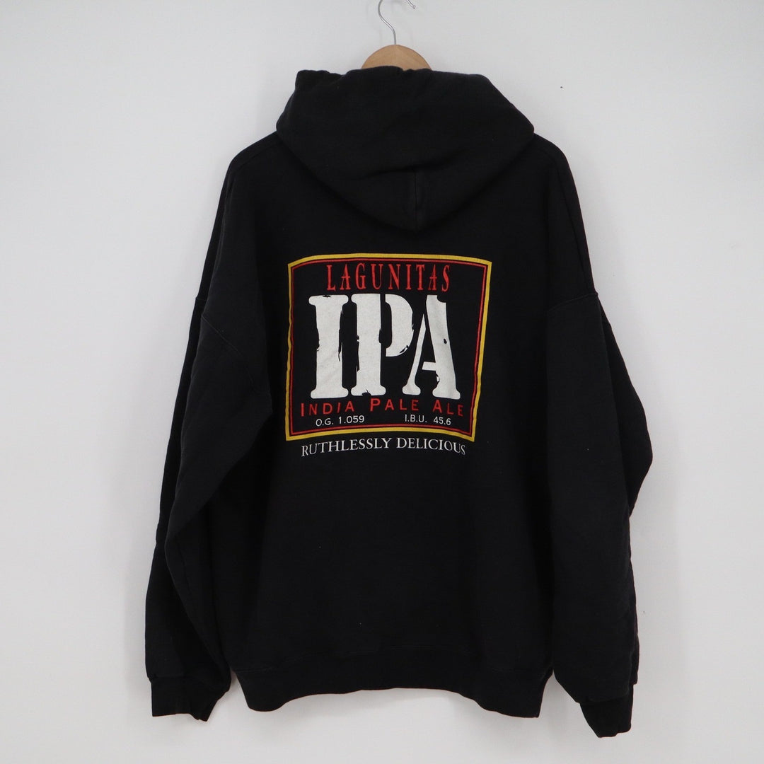Hanes Lagunitas Brewing Co IPA Hoodie Black Heavyweight Pullover Mens XL