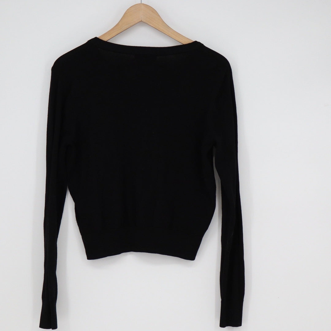 HM Womens Black Button Front Knit Cardigan Sweater Size M