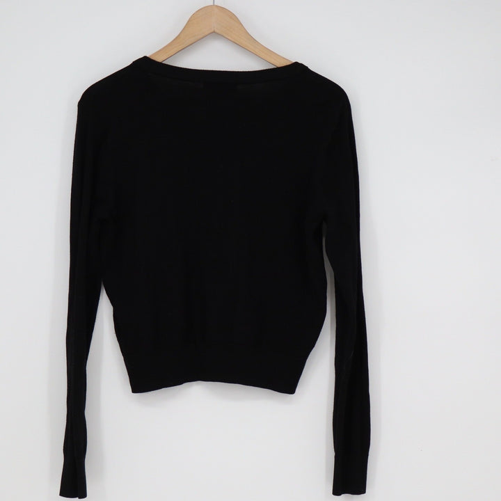 HM Womens Black Button Front Knit Cardigan Sweater Size M